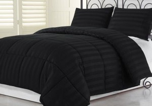 Royal Down Alternative Comforter 200 GSM Egyptian Cotton Wine Striped US Sizes