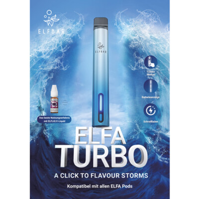 Elfbar ELFA TURBO E-Zigarette E-Shisha Akku Kit Pod System für Liquid Pods   