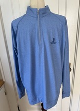 Holderness & Bourne Westland 1/4 Zip Men’s L Golf Sweater Heathered Oxford Blue