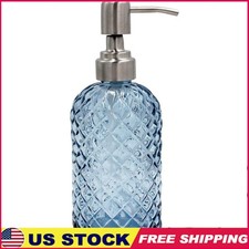 Glass Soap Dispenser Stainless Steel Pump Hand Soap Lotion Shampoo Container New