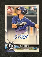 Carl Chester 2018 Bowman 1st Prospect Auto Rays