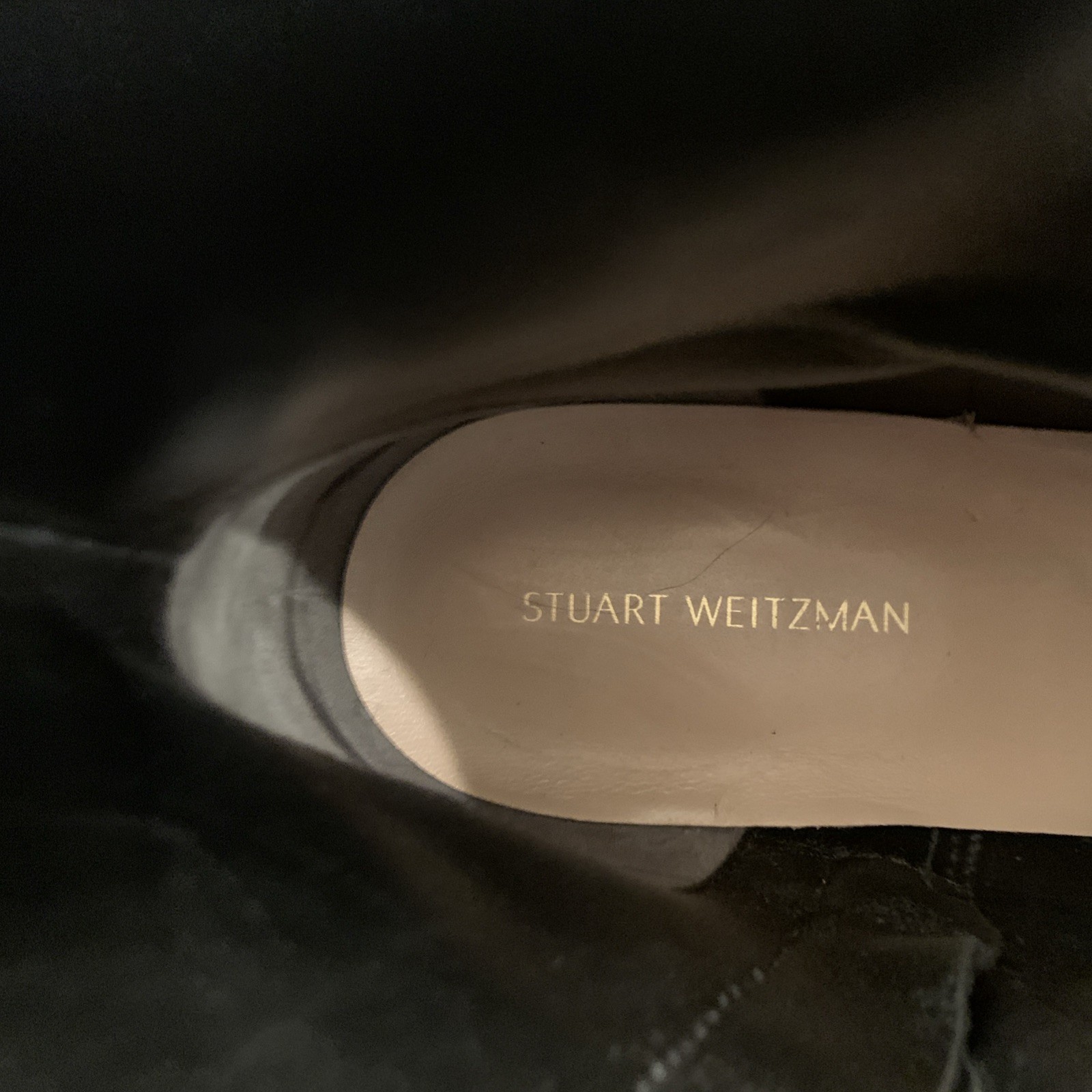 Stuart Weitzman “MAELIE” Black Suede Round Toe Side Zip Ankle Boots, Size 8 B