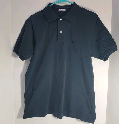 SERGIO TACCHINI Mens Polo Shirt L Black Cotton 