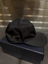 Prada Re-Nylon Baseball Cap Unisex Black Size XL 100% Authentic W Box