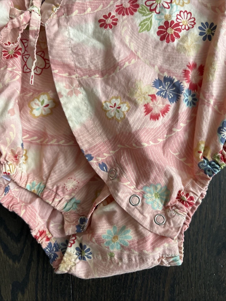 Детское кимоно Lucky Wang NYC с цветочными цветами розовое хлопковое цельный размер 6 месяцев - Изображение 4 из 4