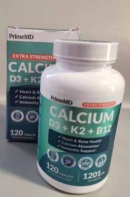 PrimeMD Extra Strength Calcium D3 + K2 + B12 Tablets, 120 Count - 06/27