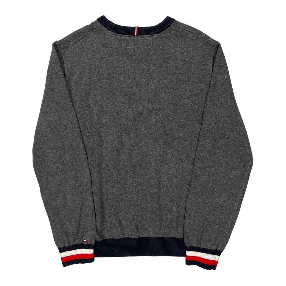 Tommy Hilfiger Spellout Sweater - Large Gray Cotton - Image 2 of 4