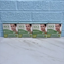 4 Sealed Boxs Facial Wax Strips, 20 Each Box