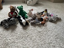 Ty Beanie Babies Plush Toys Lot Retired Originals Assorted Animals Heart Tags