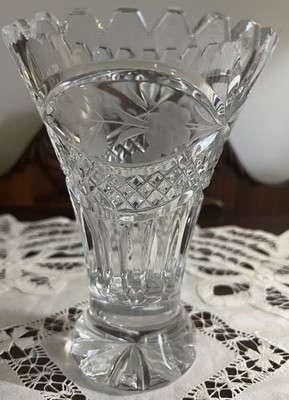 Vintage German Lausitzer Crystal 6  Vase