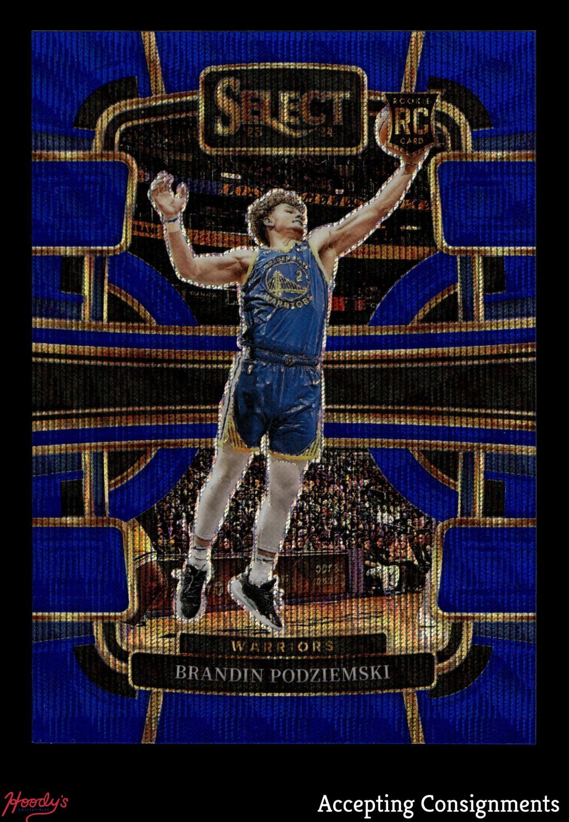 2023-24 Select Prizms Blue Wave #93 Brandin Podziemski RC ROOKIE CONCOURSE 29/75