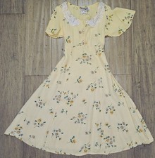 Vtg 90s Byer Amy Too Short Sleeve Long Sundress Size 6 W/ Shoulder Pads
