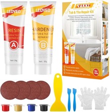 Fliesenreparaturset Wei&szlig;, 100 g - Emaille Reparaturset f&uuml;r Kratzer, L&ouml;cher, R...