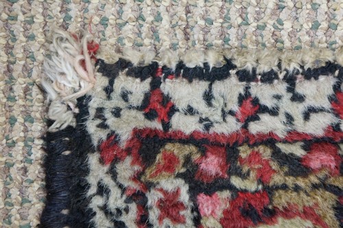 Vintage Oriental Red Floral Hand Knotted Wool Area Rug Mat 28" - Picture 5 of 13