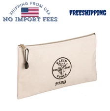 Klein Tools Zipper Bag, Canvas Tool Pouch 12.5 x 7 x 4.25-Inch