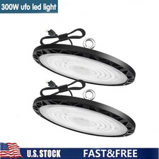 2 Pack 300W UFO LED High Bay Light Industrial Factory Warehouse Commercial Light