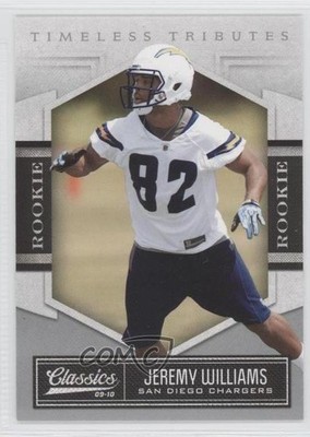 2010 Panini Classics Timeless Tributes Silver /100 Jeremy williams Rookie RC z6b