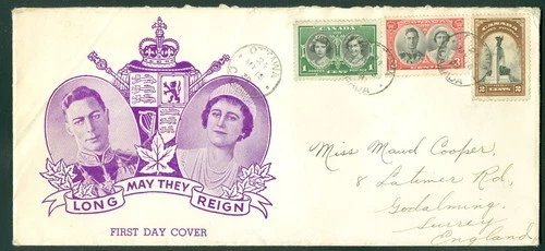 CANADA #264-248 PRIVATE CACHET MAY 15 1939 FDC TO ENGLAND