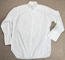 Robert Talbott Protocol Men's White Long Sleeve Tuxedo Shirt Size 16.5 - 33