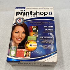 New Print Shop Deluxe Version 22 PC Broderbund Windows 2000/XP 4 CD-ROM Sealed