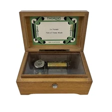 Vintage Thorens Swiss Modele Depose Music Box La Traviata & Tales of Vienna Wood