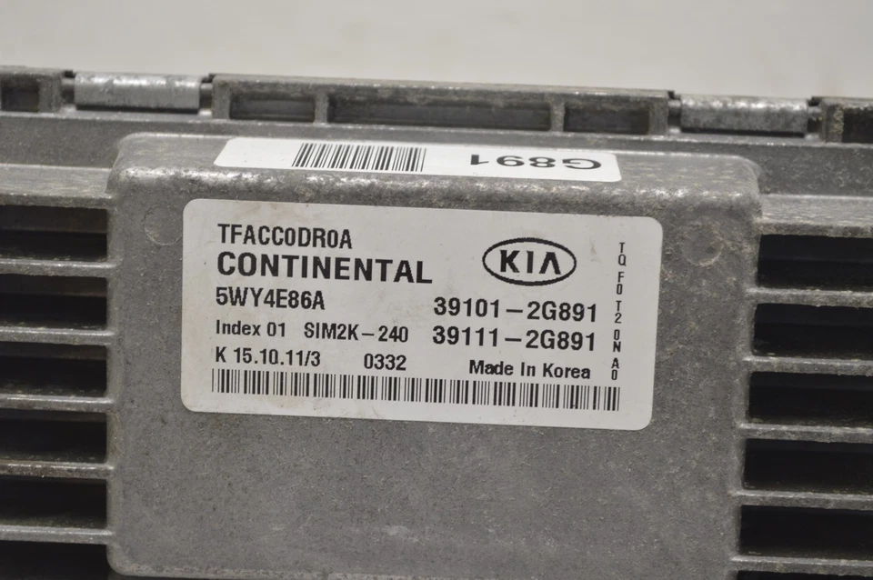 Unidad de módulo de control del motor Kia Optima 2,0 L 39101-2G891 2011-2013 Ecm I71 016 Foto 3 de 4