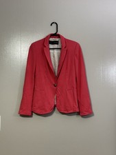 Zara Womens Hot Pink Blazer Size S Single Button Front Lined Jacket    C48