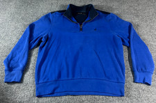 Nautica Size Large Long Sleeve Half Zip Blue Pullover Sweater