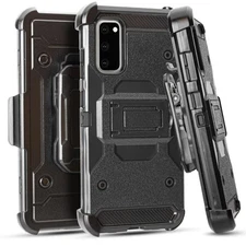EMAX Deluxe KickStand Holster Case for Samsung Galaxy S20 - Black