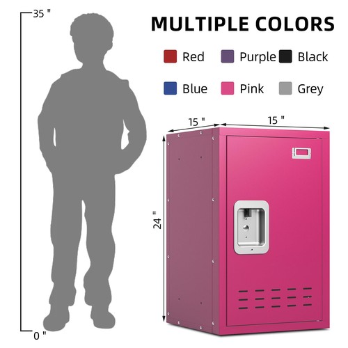 Metal Storage Locker, Lockable Cabinet, 24" H Organizer for Bedroom, School, ... - Picture 3 of 7