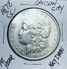 1878-CC Morgan Silver Dollar Carson City Mint  AU  $1  213-01