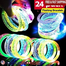 LED Light Up Bracelets Glow in the Dark Parties Festivals Night Events New