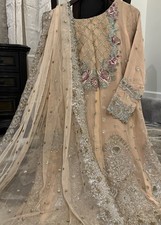 Pakistani Indian salwar kameez Embroidered Chiffon Long Duppatta Bust 42