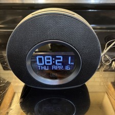 JBL Horizon Bluetooth Alarm Clock Radio LED Light Dual USB Multi Alarm Black