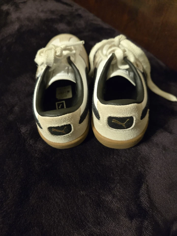 *USADO* Niños Talla 10 Puma Palermo Cuero Jr Puma Blanco/Gris (397275 01) 👍 Foto 4 de 4