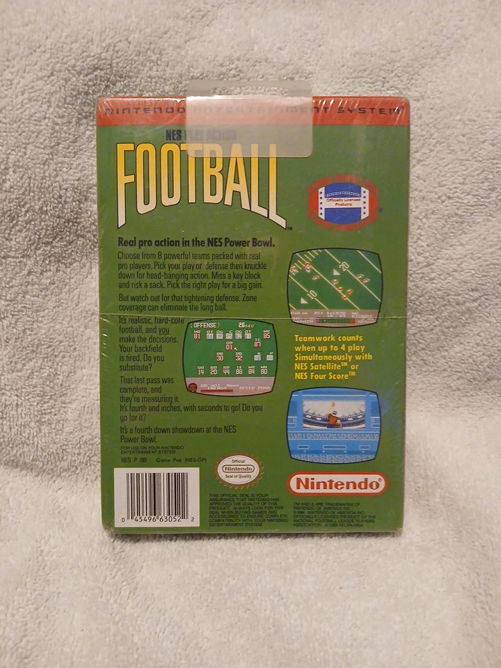 NES Play Action Football Nintendo NES 1990 New Factory Sealed H-Seam Hangtab - Image 2 of 4