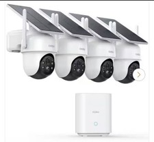 aosu Solar Camera Wireless 2K PTZ 360 AI WIFI 4-Cam HomeBase No Fee