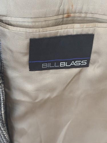 Vintage Bill Blass Camel Hair Blazer Plaid Sport Coat Sz 46 L Elbow Patch - Picture 9 of 16