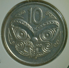 WORLD COIN SALE-2001 NEW ZEALAND 10 cent-COPPER NICKEL COMP. COIN-KM# 117