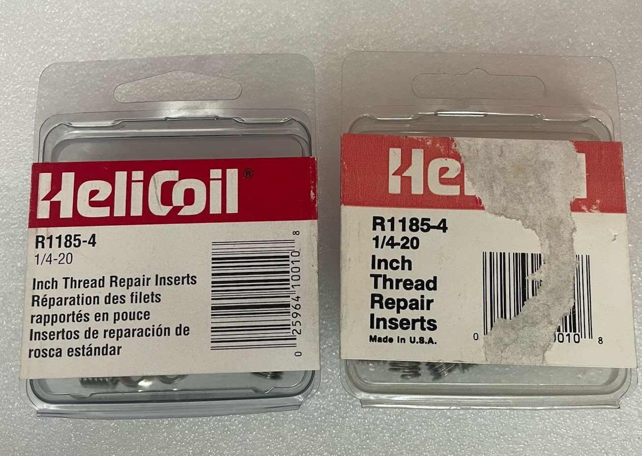 1/4-20 Inserts HeliCoil R1185-4 1/4-20 Inch Thread Repair Inserts - 12-Pack, Made In USA Helicoil Kit - Foto 5
