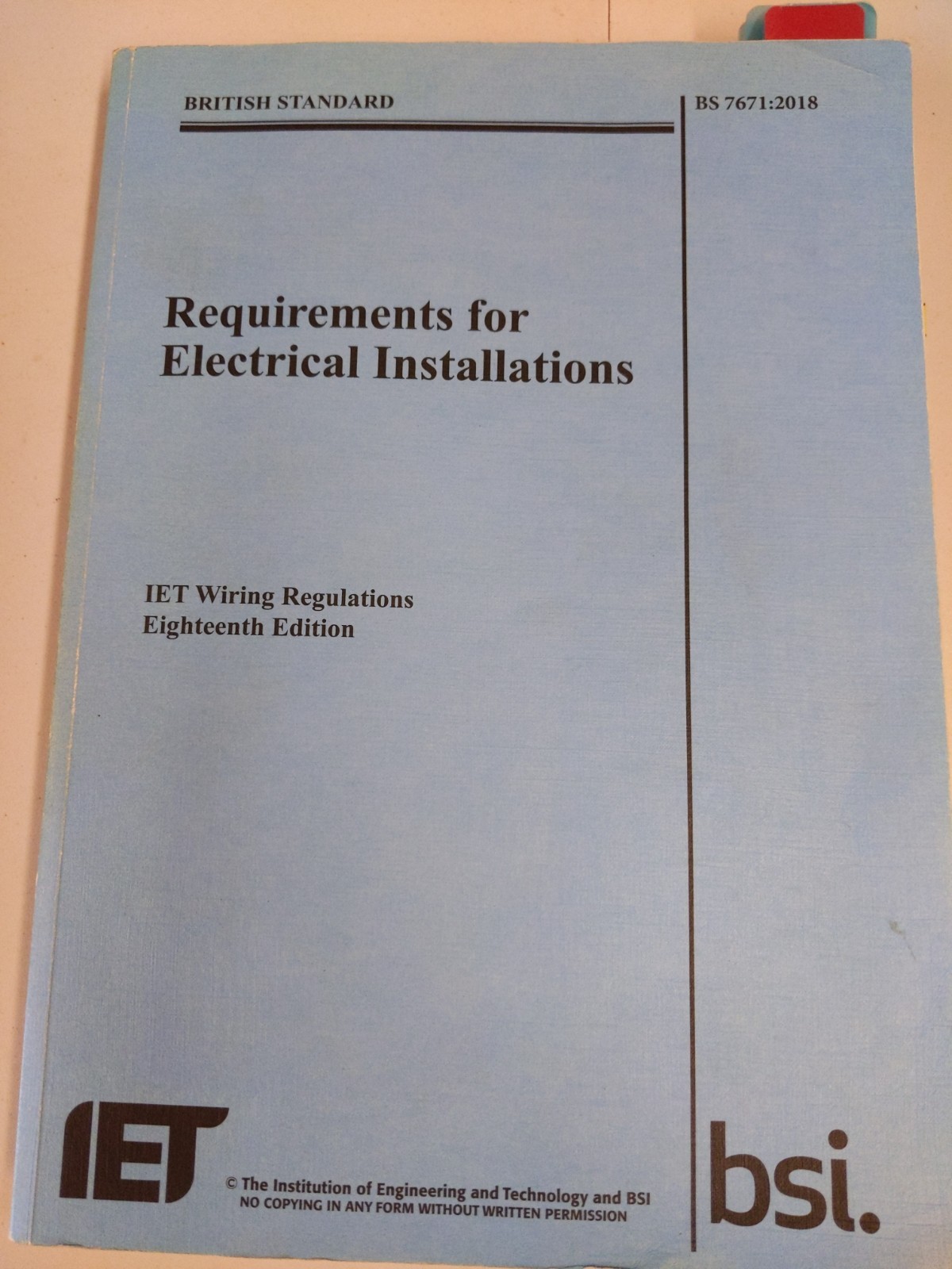 Requirements for Electrical Installations IET Wiring Regulations 18th Edition