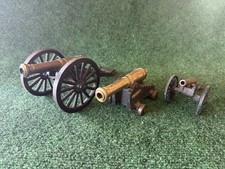 Lot of 3 VTG Iron  Brass C-1/2 MFCO Miniature Cannons Made in USA