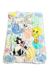 Vtg Baby Looney Tunes Crib Blanket Comforter Bugs Bunny Tweety Sylvester 2000