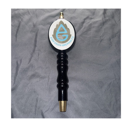 Ever Grain Brewing Co Beer Tap Handle Black with Logo Breweriana Knob