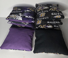   CLEARANCE   SET OF 8 BALTIMORE RAVENS CORNHOLE BAGS - REGULATION