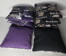 ****CLEARANCE**** SET OF 8 BALTIMORE RAVENS CORNHOLE BAGS - REGULATION