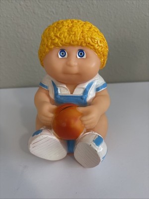 Vintage Cabbage Patch Doll Piggy Coin Bank Blonde Hair Boy  1983 Pre-owned 