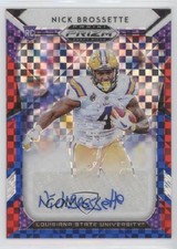 2019 Panini Prizm Draft Picks Red White & Blue 99/99 Nick Brossette Auto 0c2