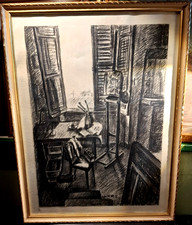 DON LUIGI SALVETTI 1939-2014 'ILPRETE -PITTORE '' SCENA D'INTERNO DEL 1957