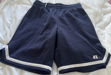 Russell Athletic Boys Mesh Basketball Athletic Shorts Blue Elastic Waist M 10/12
